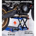 VEVOR Elevador de Motocicleta 1000 LBS Gato de Tijera Ajustable con Plataforma Ancha y Seguro - Azul