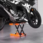 VEVOR Elevador de Motocicleta 1000 LBS Gato de Tijera Ajustable con Plataforma Ancha y Seguro