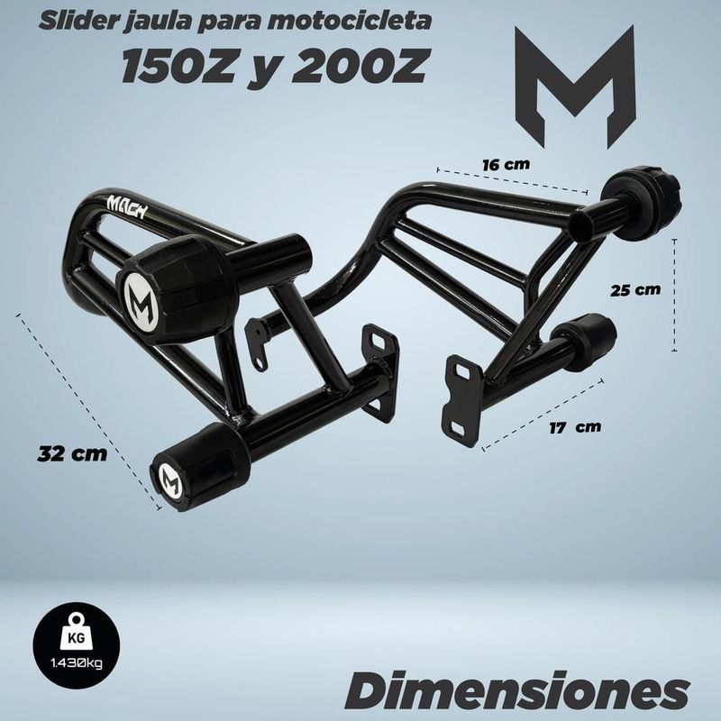Slider jaula crash defensa stunt para moto 150z 200z