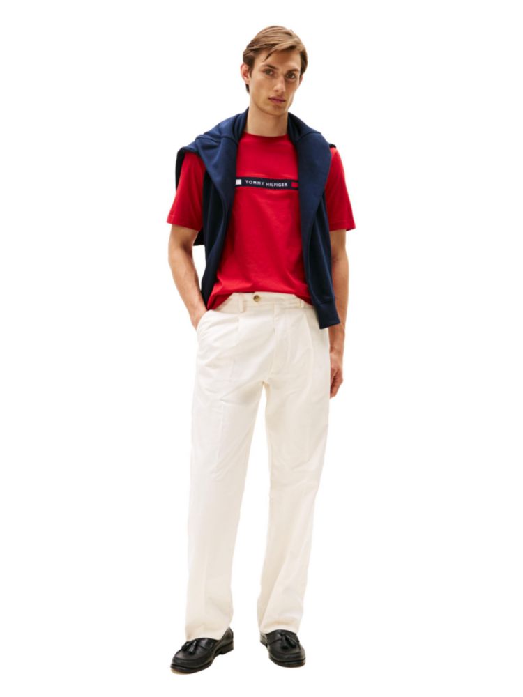 Camiseta Tommy Hilfiger para Hombre con Inserto en el Pecho 100% Algodón