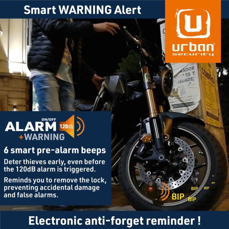 Candado de disco UR6B 120 dB impermeable con alarma – Urban