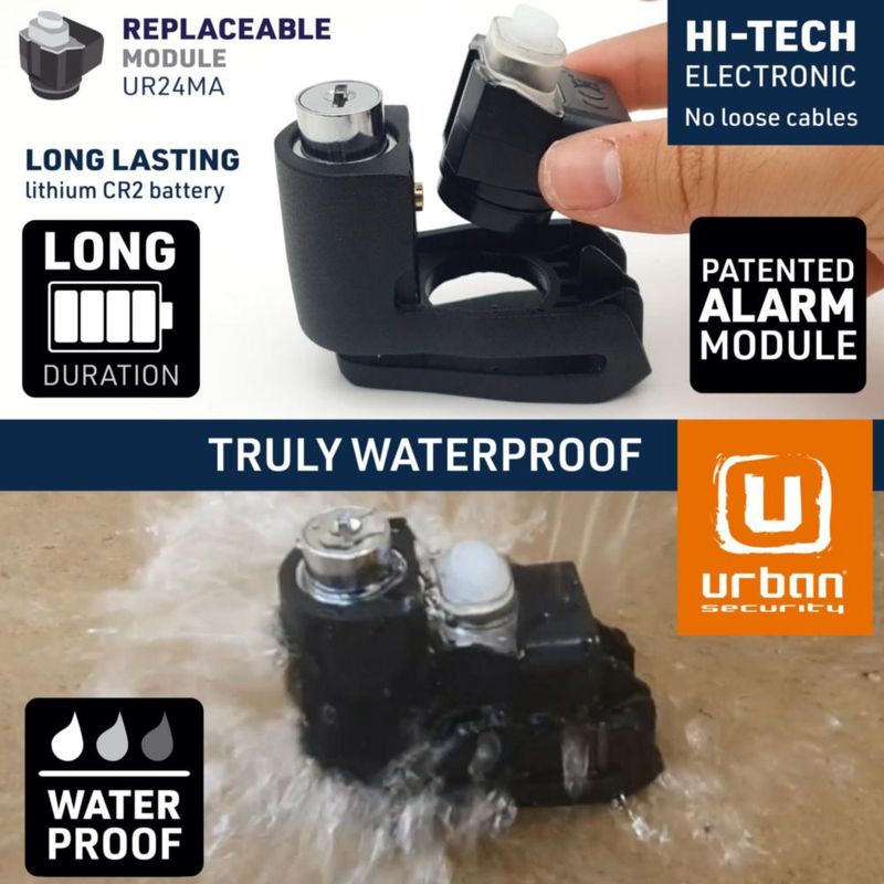 Candado de disco UR6B 120 dB impermeable con alarma – Urban