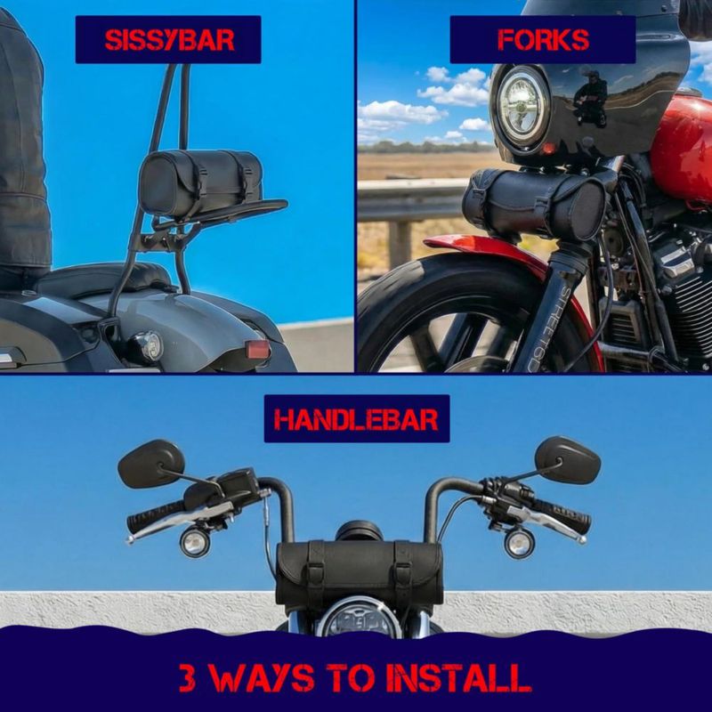 Bolsa de herramientas impermeable Nomad USA para moto cruiser negra