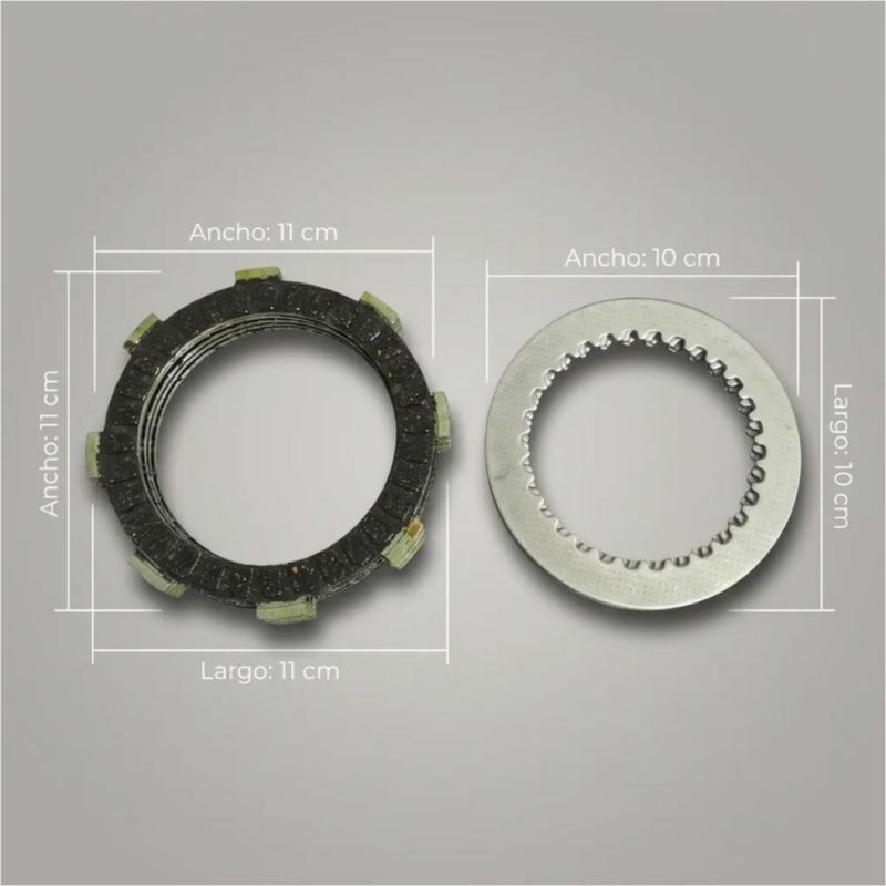 Set de 5 Pastas de Clutch para Bajaj CT100 y Pulsar PL125 | Refacción Moto
