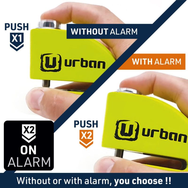 Candado de disco urban UR906X con alarma impermeable de 120 dB y cable