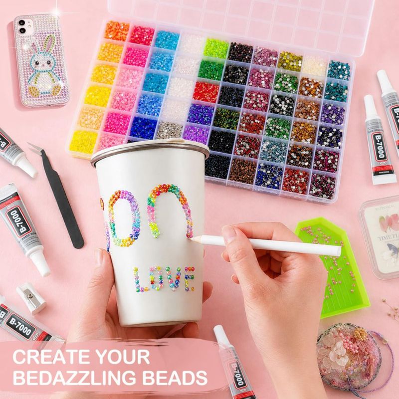 Kit de Strass ALOCIAM 60 colores con pegamento y herramientas