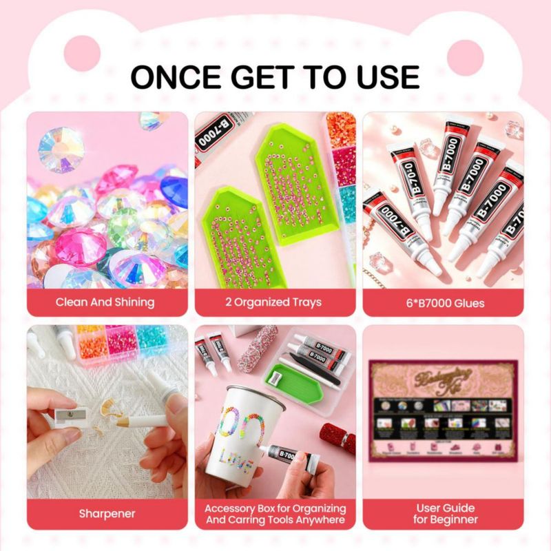 Kit de Strass ALOCIAM 60 colores con pegamento y herramientas