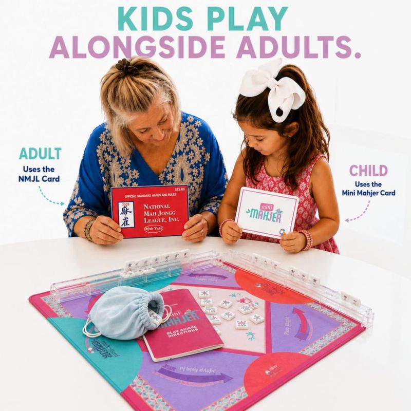 Tarjeta Mini Mahjer de Mahjong para Niños y Principiantes 6+
