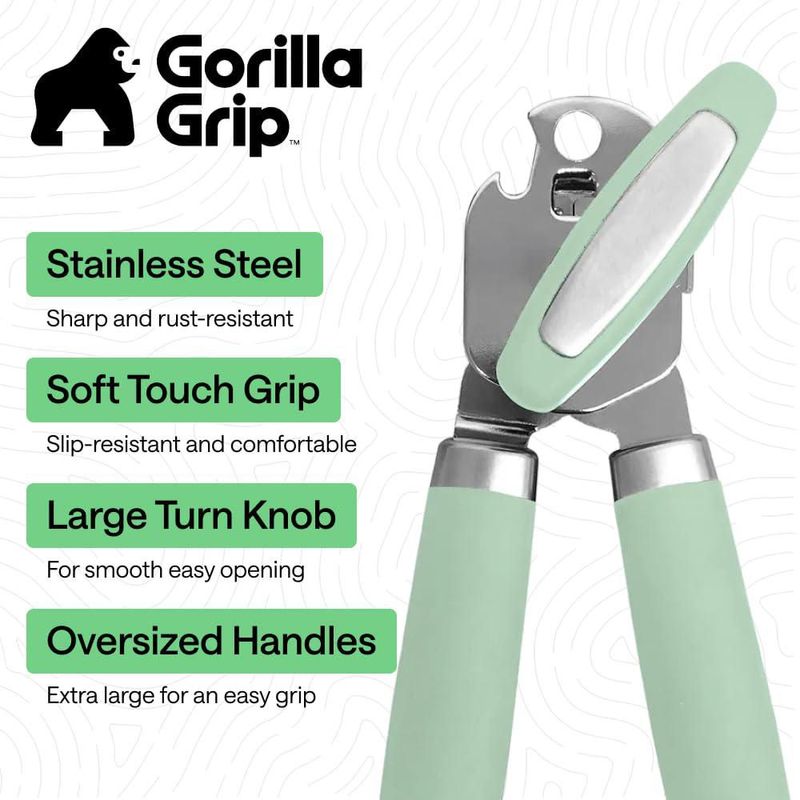 Abrelatas GORILLA GRIP color menta de acero inoxidable