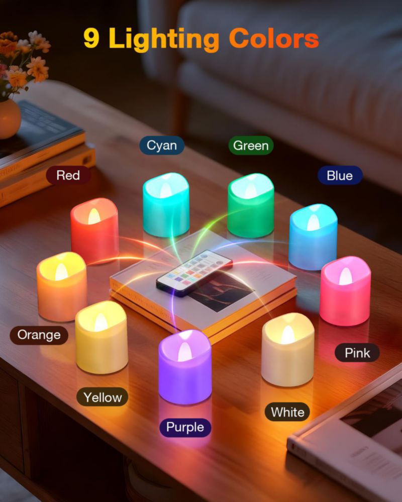 Velas LED Recargables de Cambio de Color con Control Remoto Yme
