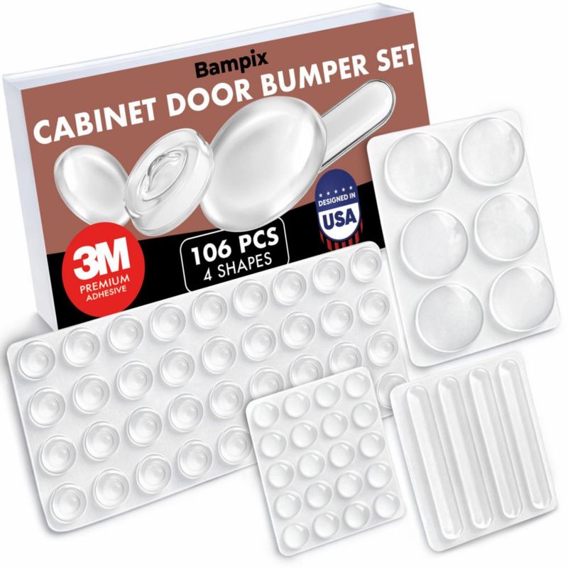 Amortiguadores para Gabinetes Bampix - Pack de 106 Piezas Autoadhesivas de Silicona
