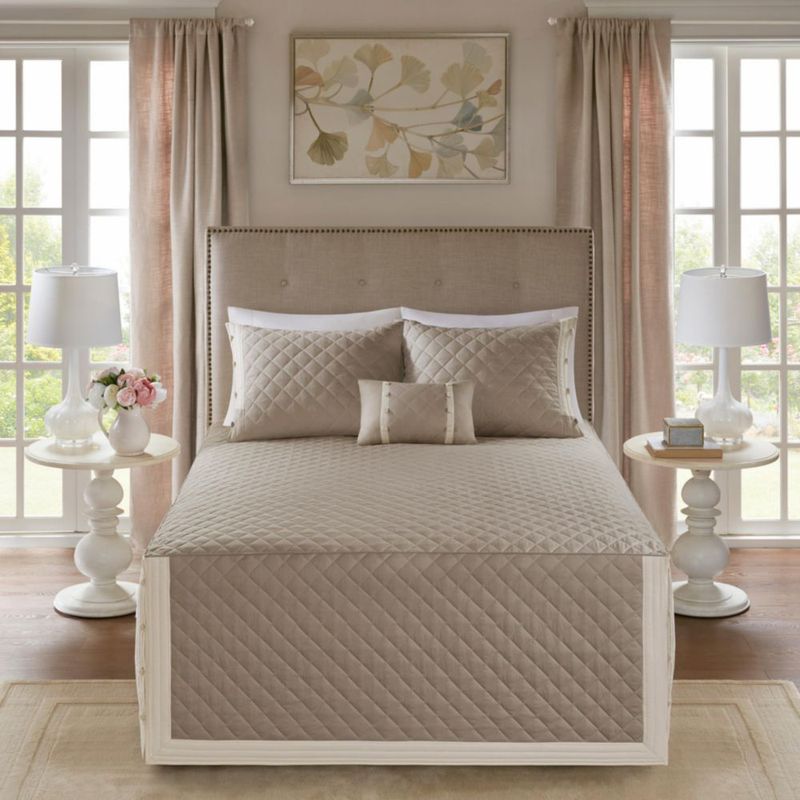 Juego de colcha Madison Park King Khaki 4 piezas 200x205 cm