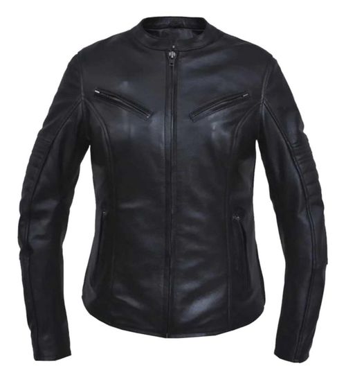 Chaqueta de Cuero para Mujer UNIK International Negra Talla L