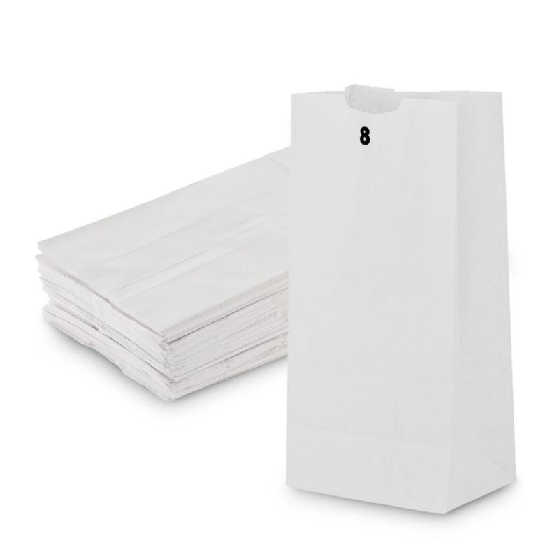 Bolsas de Papel Blancas MT Products 8 lb (36 kg) Pack de 1000