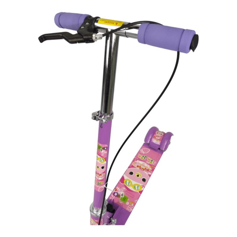Scooter 3 Ruedas con Luz LED Automática, Freno de Mano y Manubrio Ajustable para Niños 3-7 Años hasta 35 kg