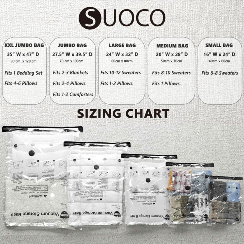 Bolsas de almacenamiento al vacío SUOCO pack de 14 unidades 41 cm x 61 cm