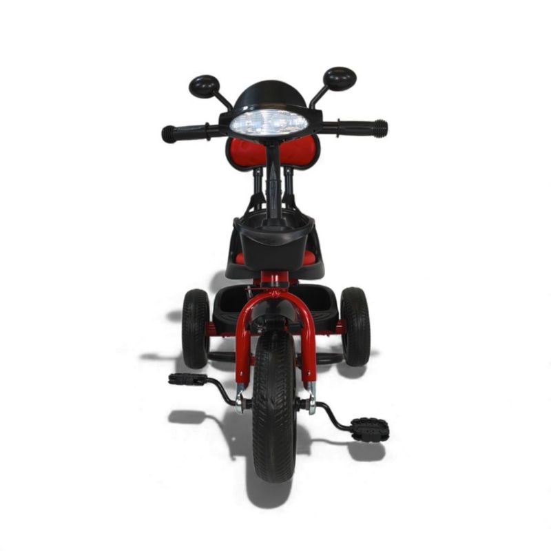 Triciclo con Bastón Dirigible, Torreta Musical, Luces y Canastilla para Niños 3-6 Años TEK-TR666D