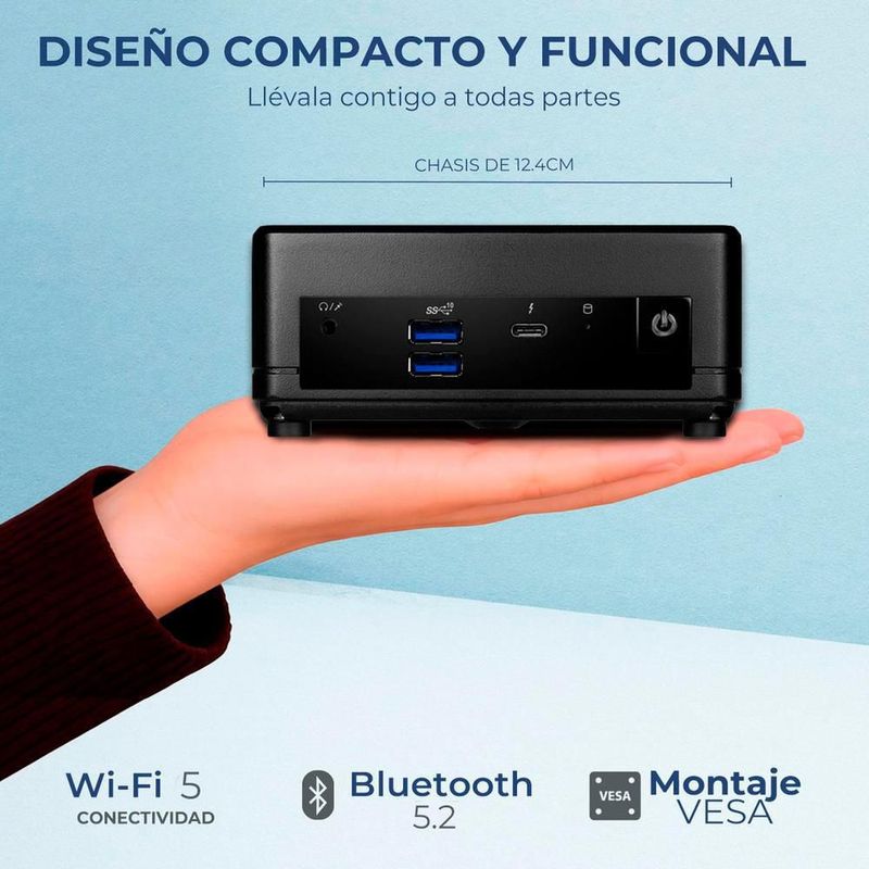 Computadora mini pc msi cubi core 5 16gb 512gb monitor 27"