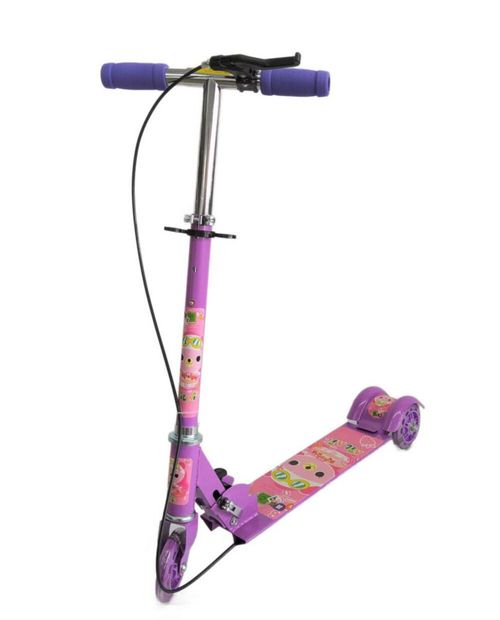 Scooter 3 Ruedas con Luz LED Automática, Freno de Mano y Manubrio Ajustable para Niños 3-7 Años hasta 35 kg