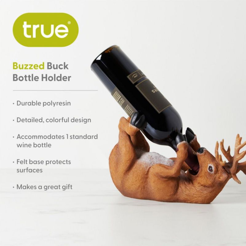 Soporte para Botellas de Vino con Ciervo TRUE de Poliresina Decorativo