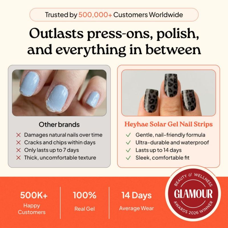 Tiras de gel para uñas Heyhae Stay Wild gris ahumado