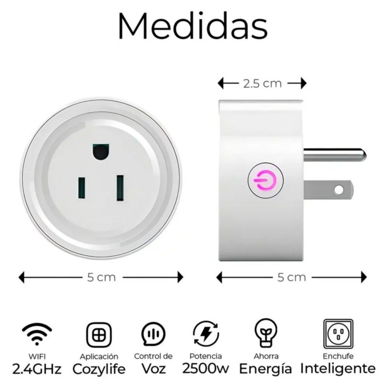 Enchufe Inteligente Wifi Smart Plug Alexa Google Home 3 Pzas, Color Blanco