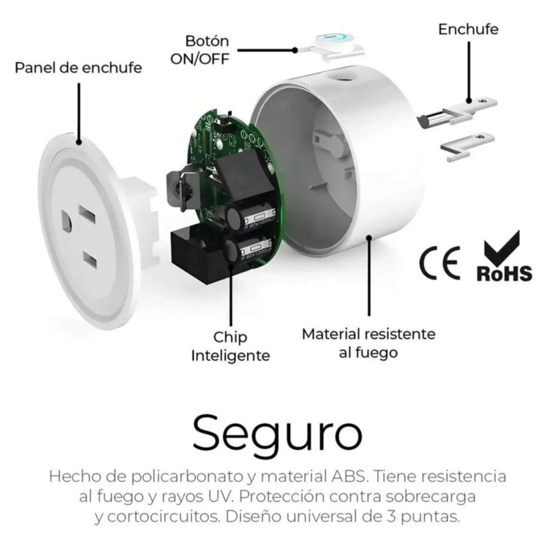 Enchufe Inteligente Wifi Smart Plug Alexa Google Home 3 Pzas, Color Blanco