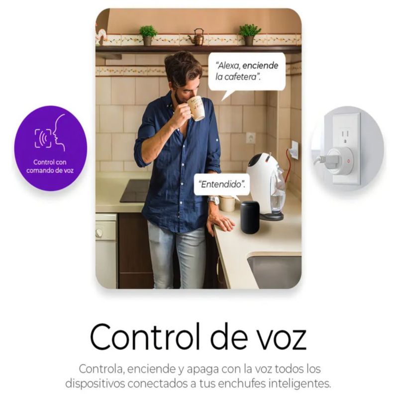 Enchufe Inteligente Wifi Smart Plug Alexa Google Home 3 Pzas, Color Blanco