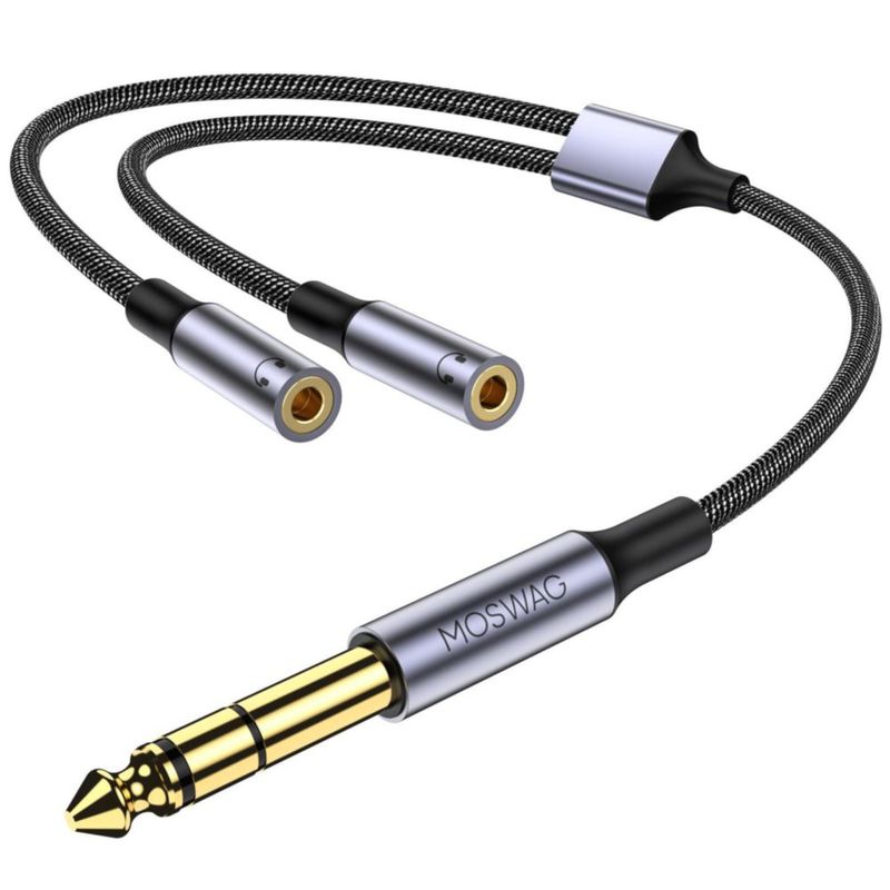 Cable TRS MOSWAG 1/4" a Doble 1/8" 20 cm