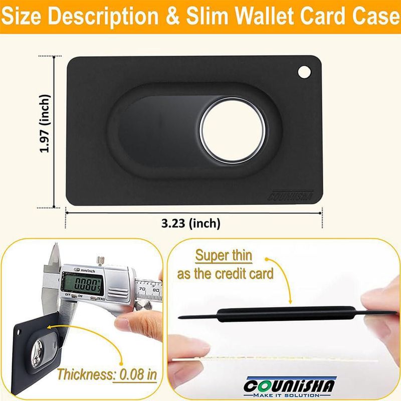 Funda para tarjeta Counlisha para Galaxy SmartTag2 (Negro)