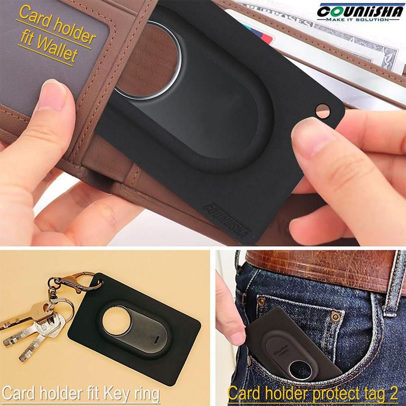 Funda para tarjeta Counlisha para Galaxy SmartTag2 (Negro)