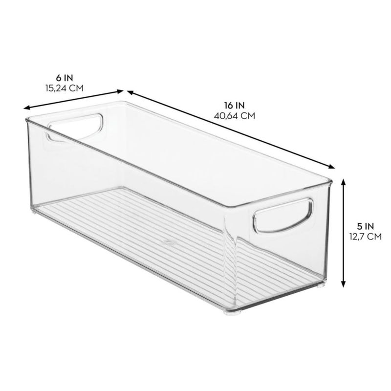 Papelera de despensa InterDesign apilable de plástico transparente 41 x 15 x 13 cm