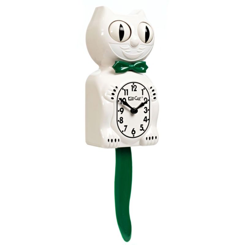 Reloj de pared Kit Cat Klock Candy Cane Green a pilas
