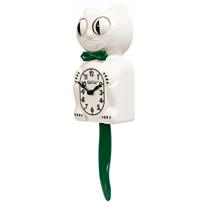 Reloj de pared Kit Cat Klock Candy Cane Green a pilas