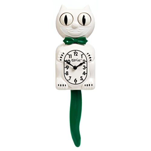 Reloj de pared Kit Cat Klock Candy Cane Green a pilas