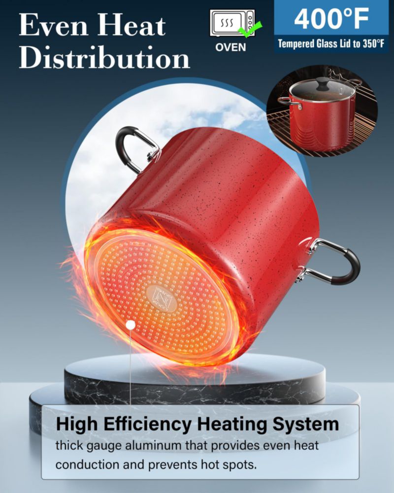 Olla Cook N Home de 105 L antiadherente con tapa