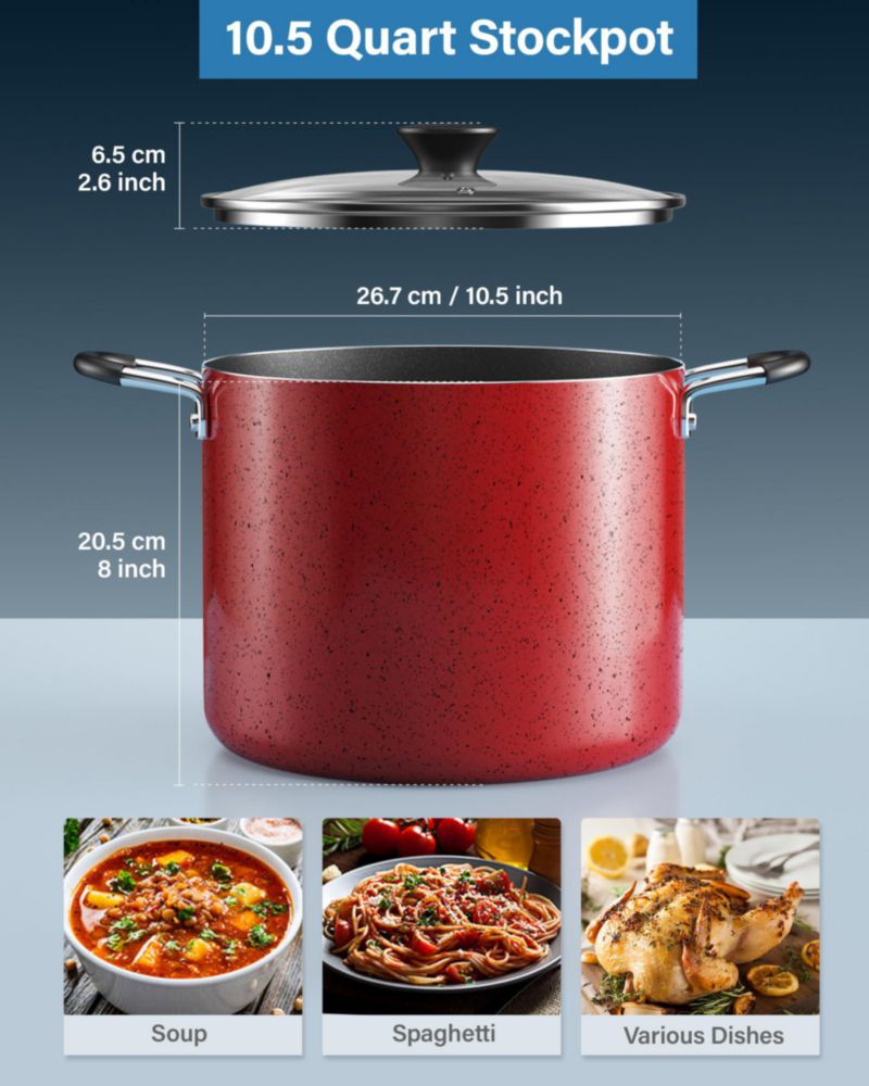 Olla Cook N Home de 105 L antiadherente con tapa