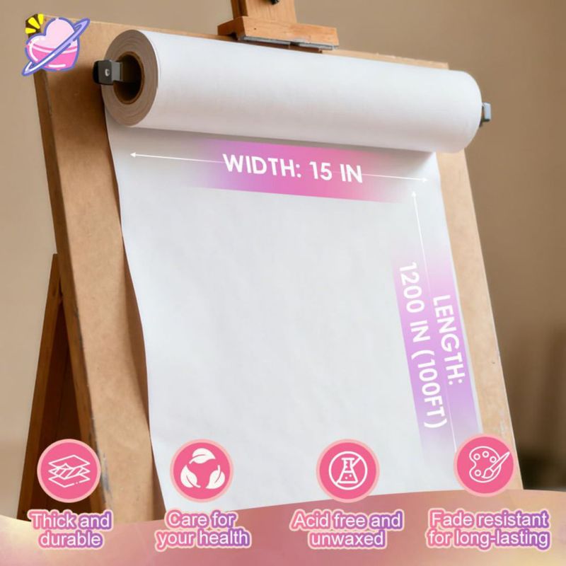 Rollo de Papel Kraft para Manualidades PH PERKHOMY 38 cm x 305 m Blanco