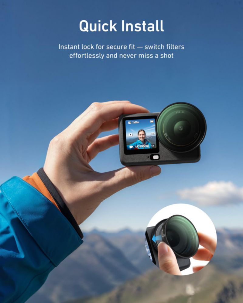 Filtro ND Variable TELESIN VND8-32 para DJI Osmo Action 6