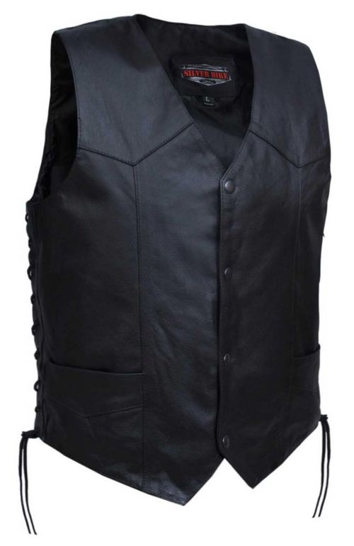 Chaleco de Cuero Negro UNIK International Hombre S-5XL