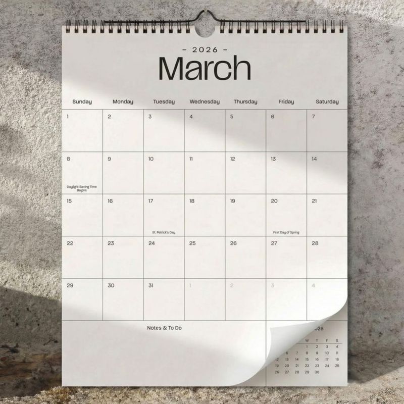 Calendario de pared ZICOTO 2026-2027 grande 37 x 29 cm