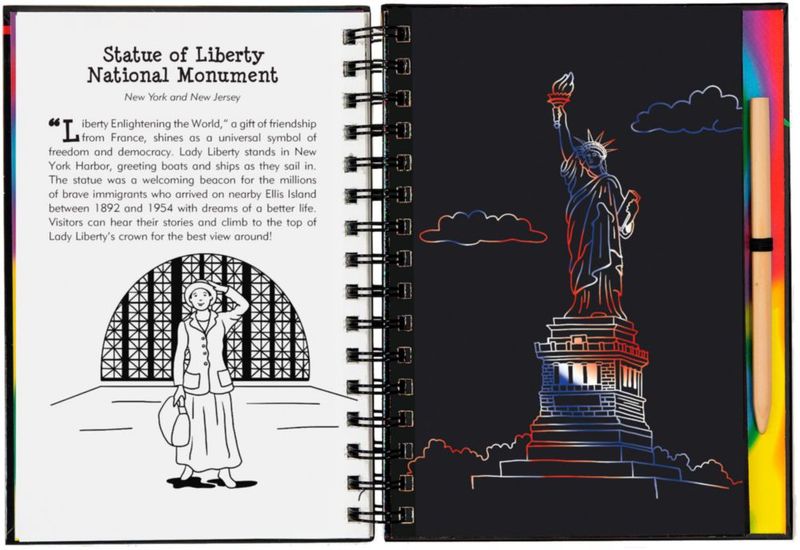 Libro PETER PAUPER PRESS Raspa y Dibuja Parques Nacionales
