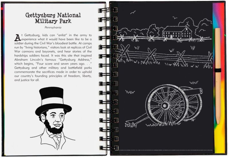 Libro PETER PAUPER PRESS Raspa y Dibuja Parques Nacionales