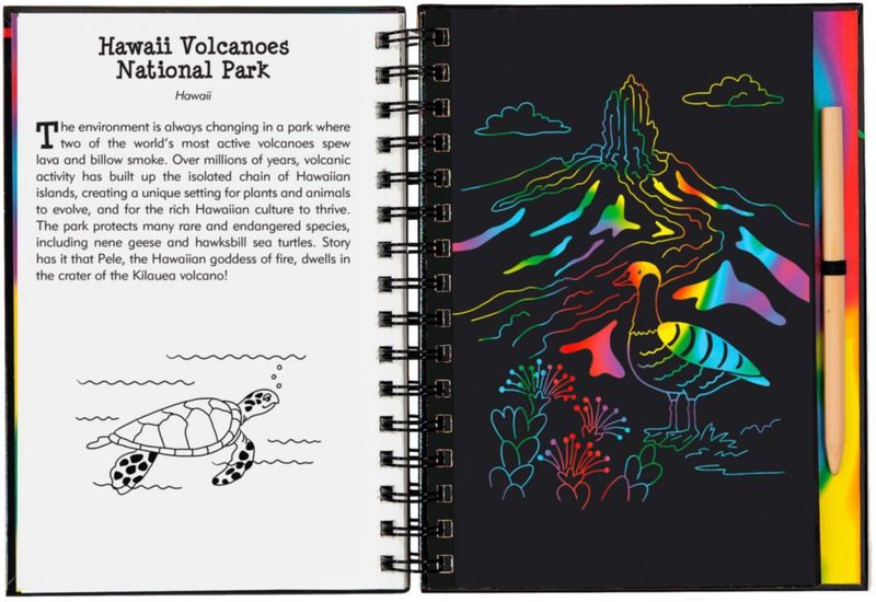 Libro PETER PAUPER PRESS Raspa y Dibuja Parques Nacionales