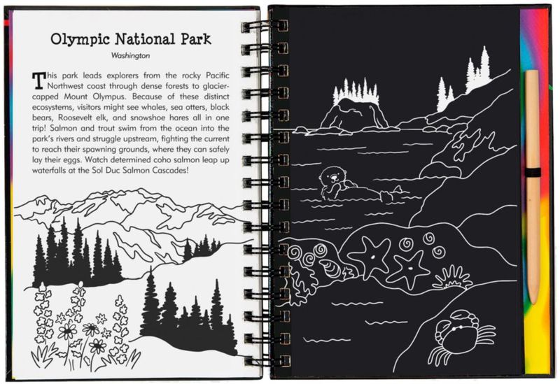 Libro PETER PAUPER PRESS Raspa y Dibuja Parques Nacionales