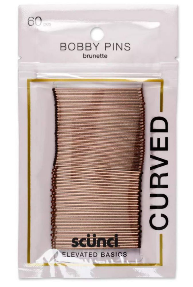 Horquillas Curvadas Scunci 60 unidades 5 cm Metálicas Castañas
