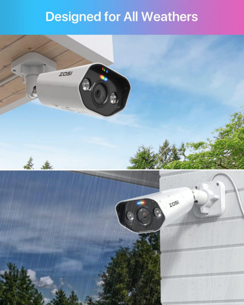 Cámara CCTV ZOSI 5MP PoE detección de personas/vehículos