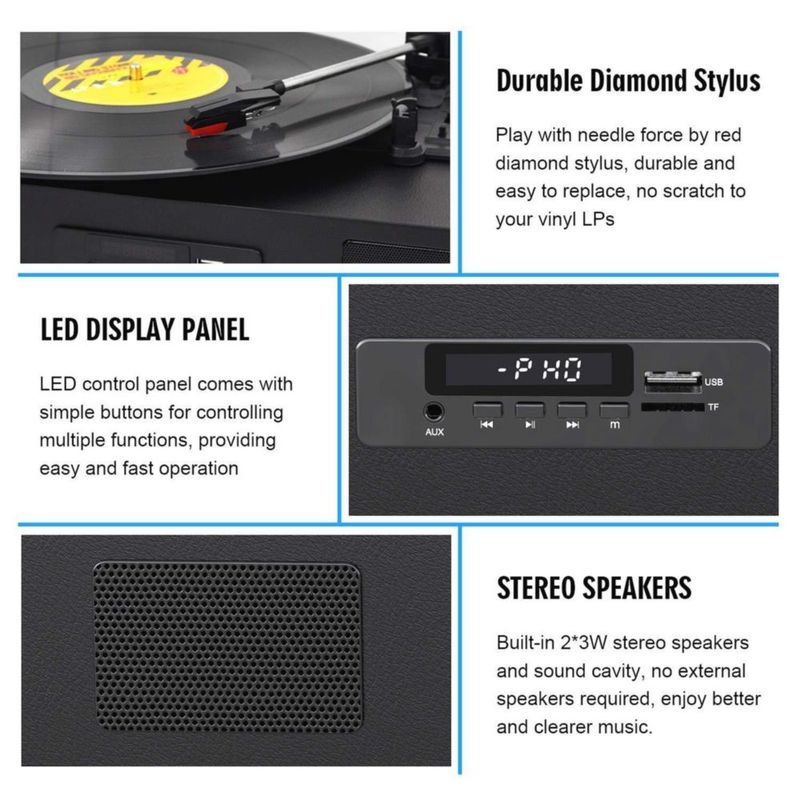 Tocadiscos DANFI AUDIO DF Bluetooth Tocadiscos color negro