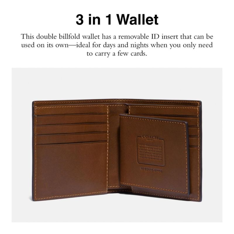 Cartera Coach 3‑en‑1 de cuero de becerro sport modelo Saddle talla única