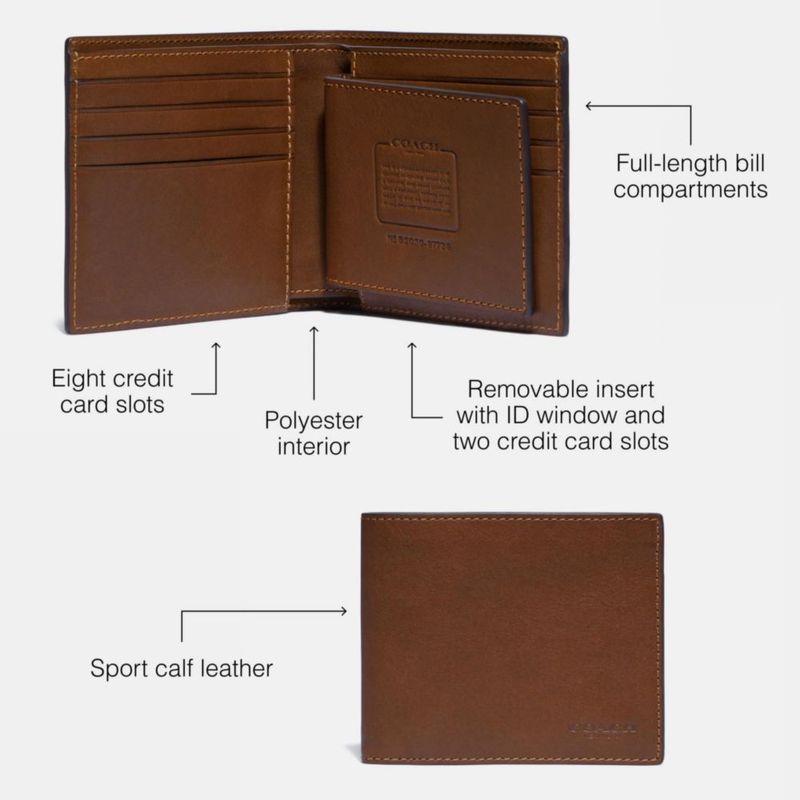 Cartera Coach 3‑en‑1 de cuero de becerro sport modelo Saddle talla única